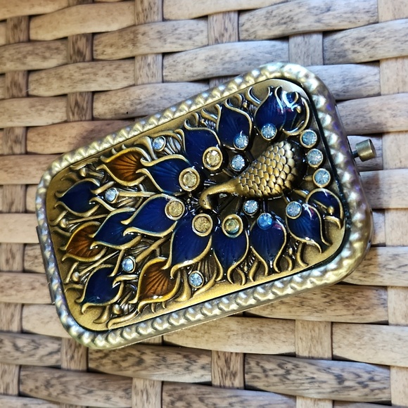 Source Unknown Accessories - Vintage Style Peacock Decorative Compact Mirror